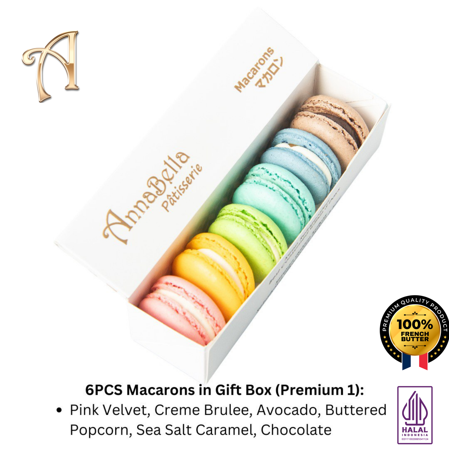 6PCS Macarons in Gift Box (Premium 1) | Special Price Rp69.000