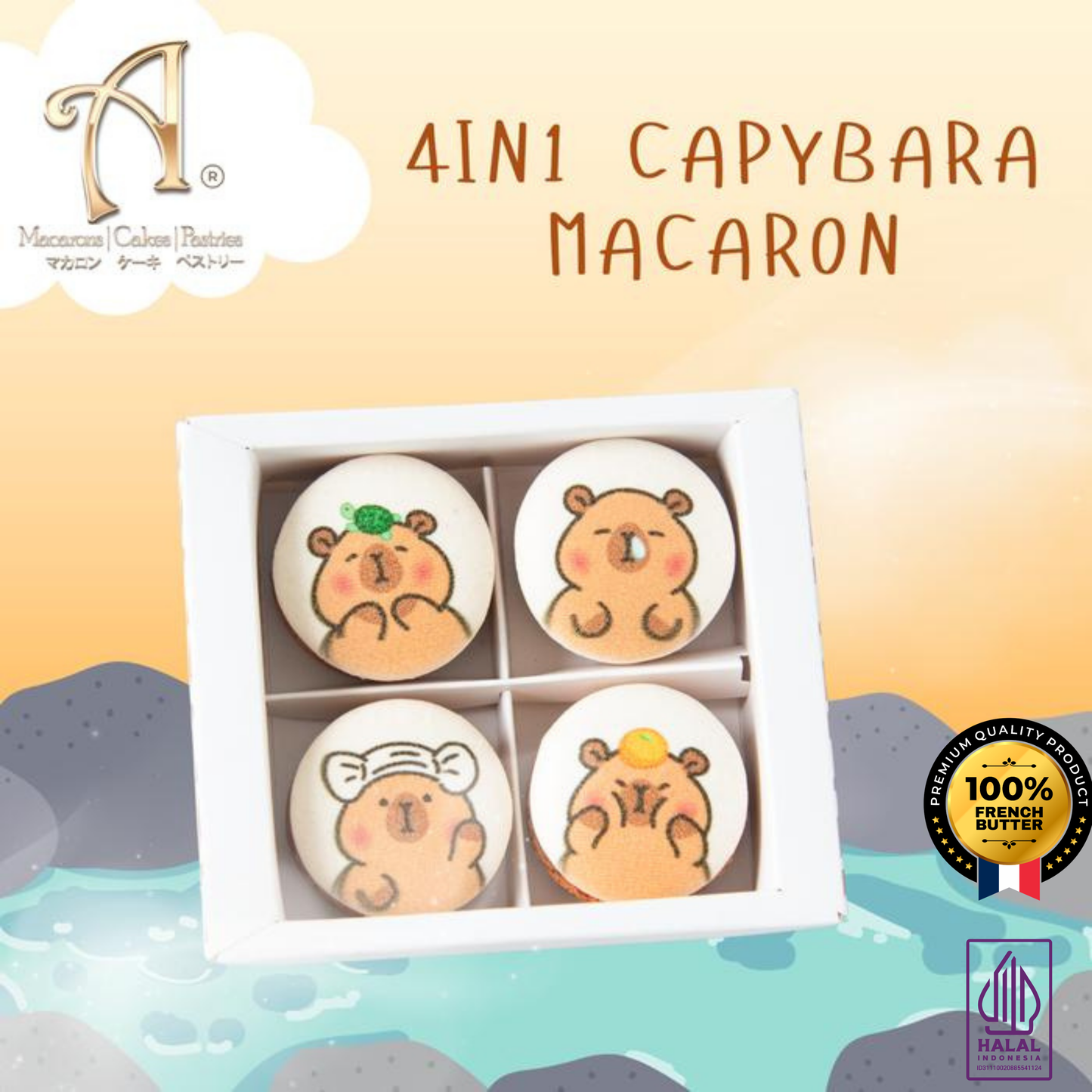 4PCS Capybara Macaron In Gift Box | Special Price Rp118,000
