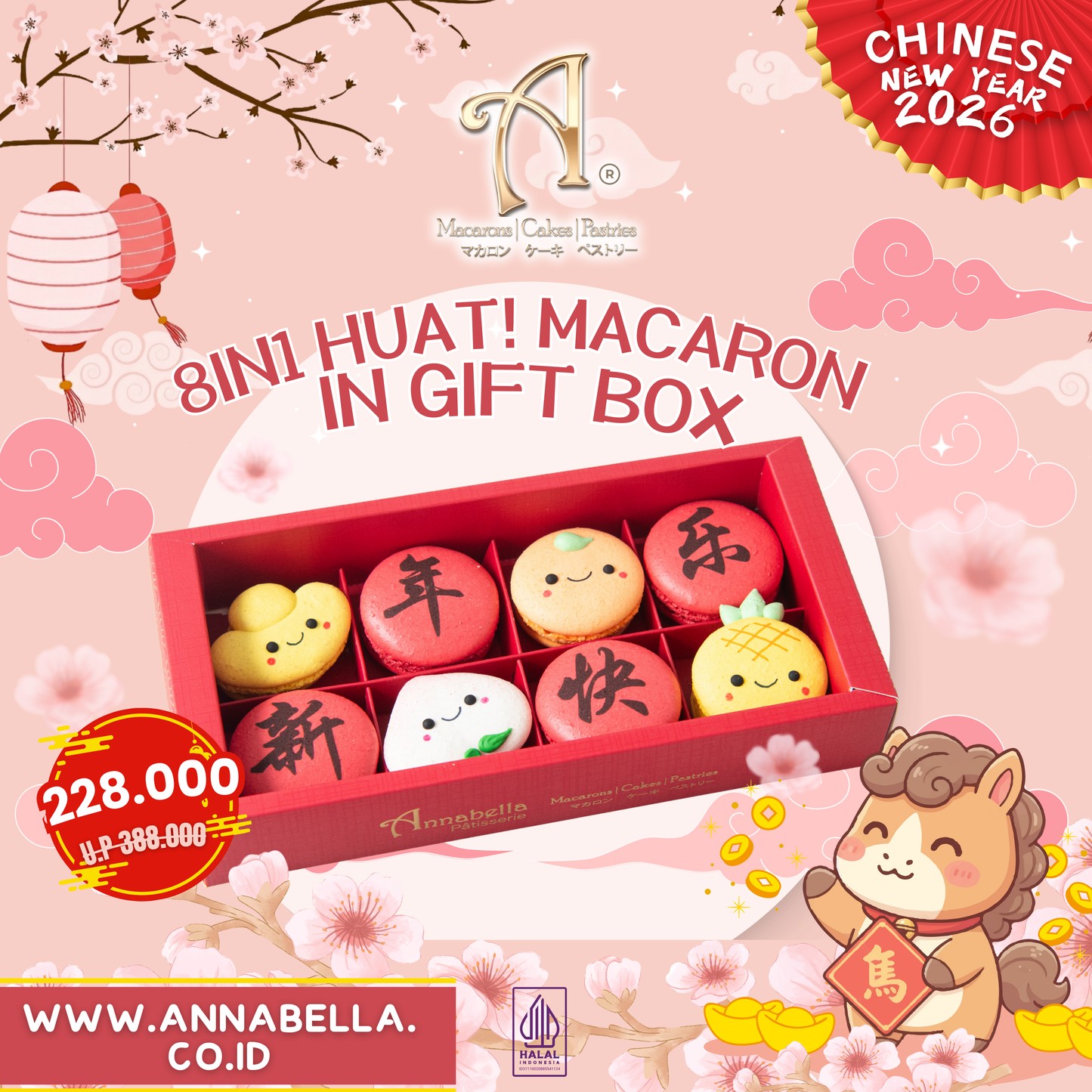 Pre Order | 8in1 Huat! Macaron in Gift Box | Special Price Rp.228,000